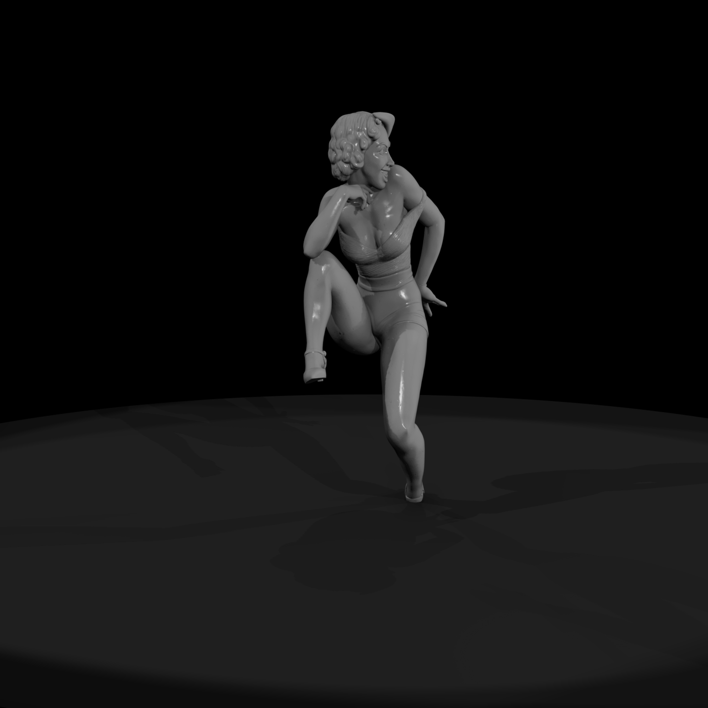 Pin-up woman figure for dioramas