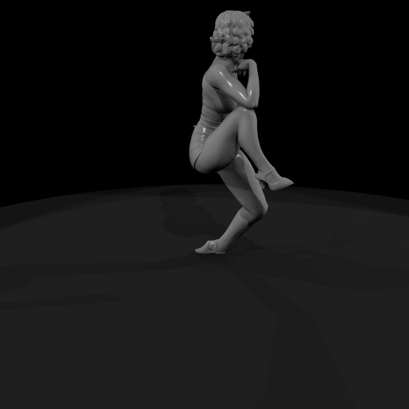 Pin-up woman figure for dioramas