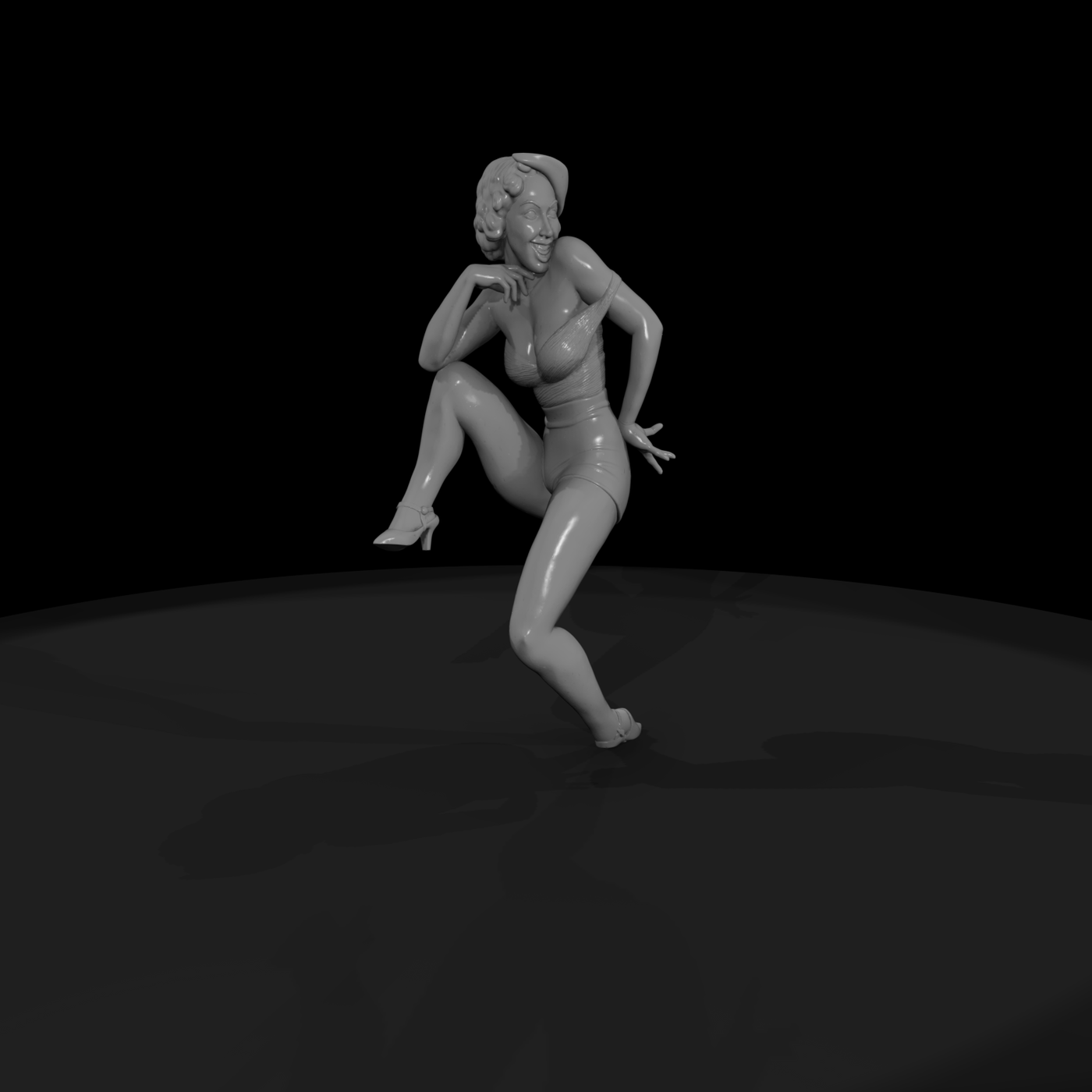 Pin-up woman figure for dioramas
