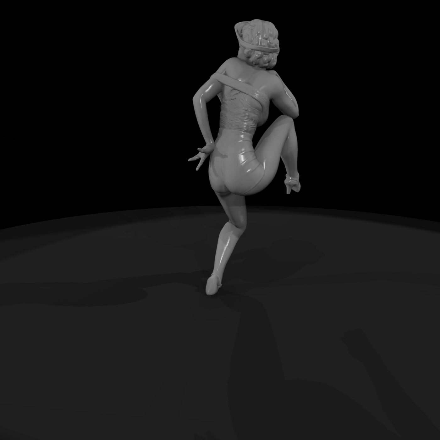 Pin-up woman figure for dioramas