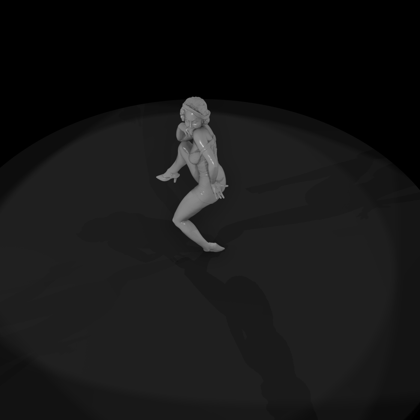 Pin-up woman figure for dioramas