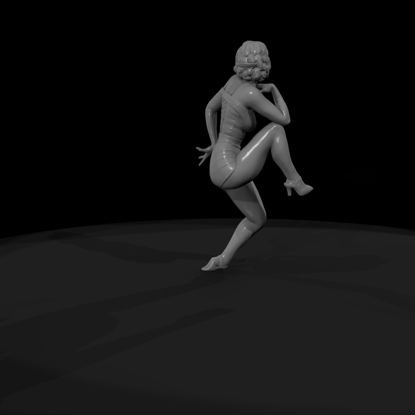 Pin-up woman figure for dioramas