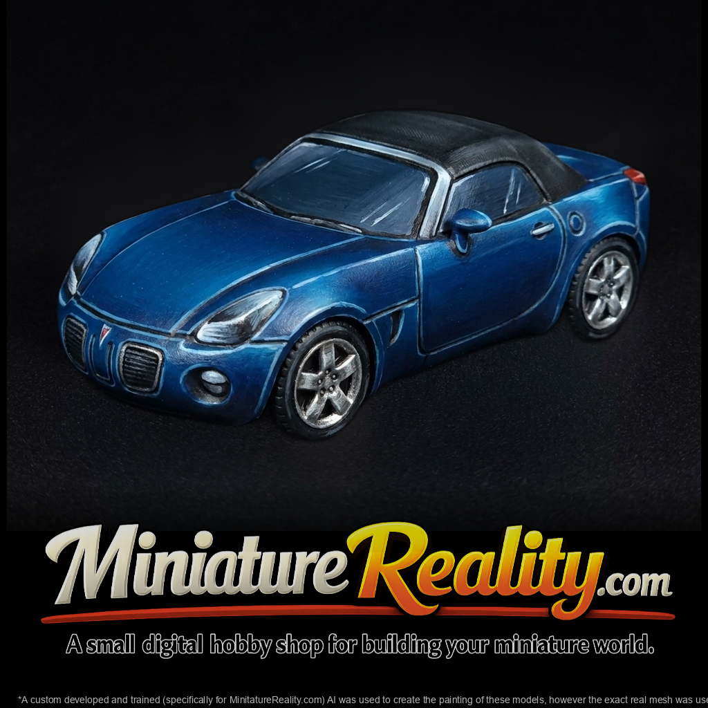 Pontiac Solstice-style Convertible for HO Dioramas