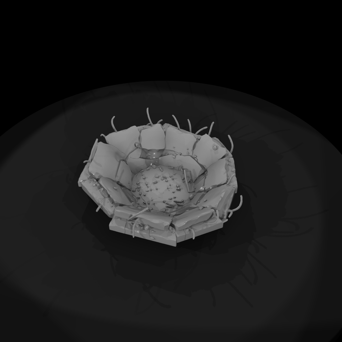 Post-apocalyptic crater terrain piece for dioramas