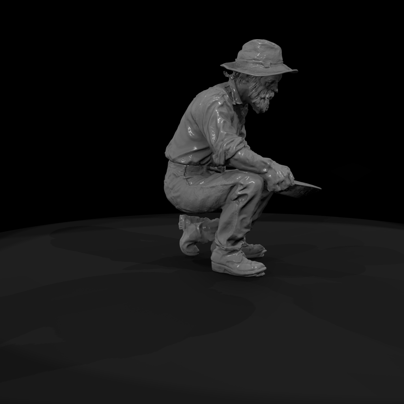 Prosepectors farmer with pan