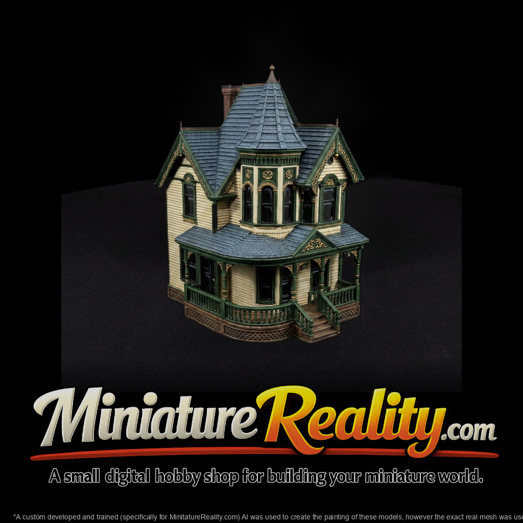 Queen Anne Victorian House for HO Dioramas & Model Railroadi