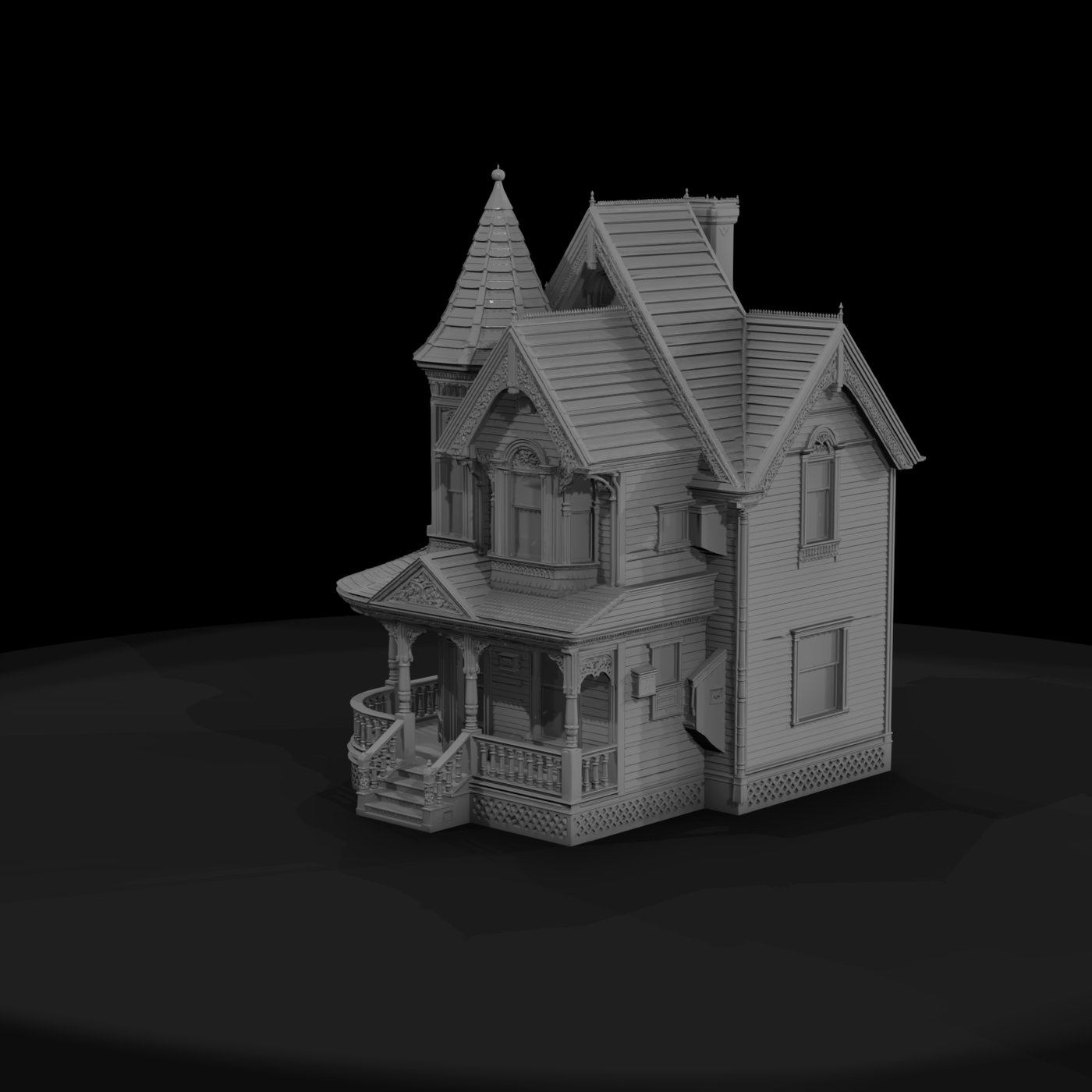 Queen Anne Victorian House for HO Dioramas & Model Railroadi
