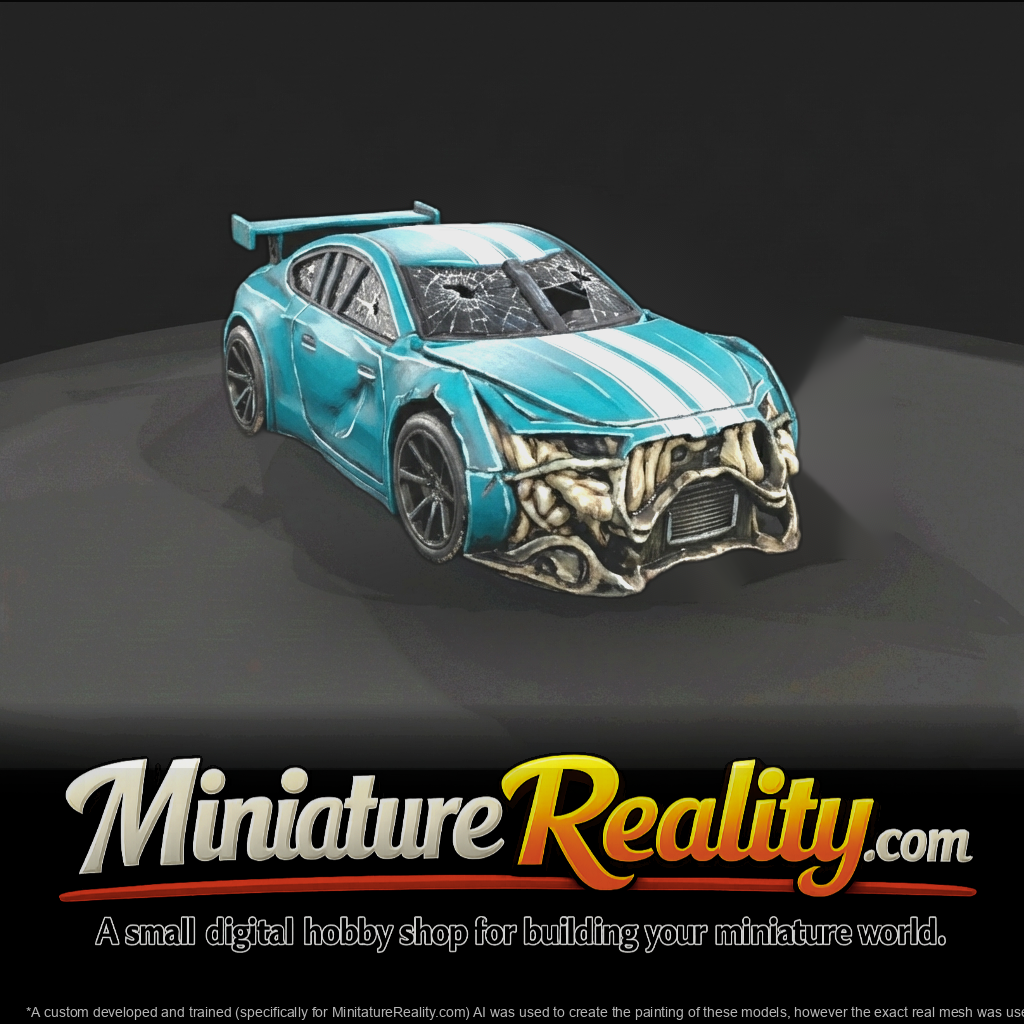 racing car (2010s–2020s) — crash-damaged track vehicle