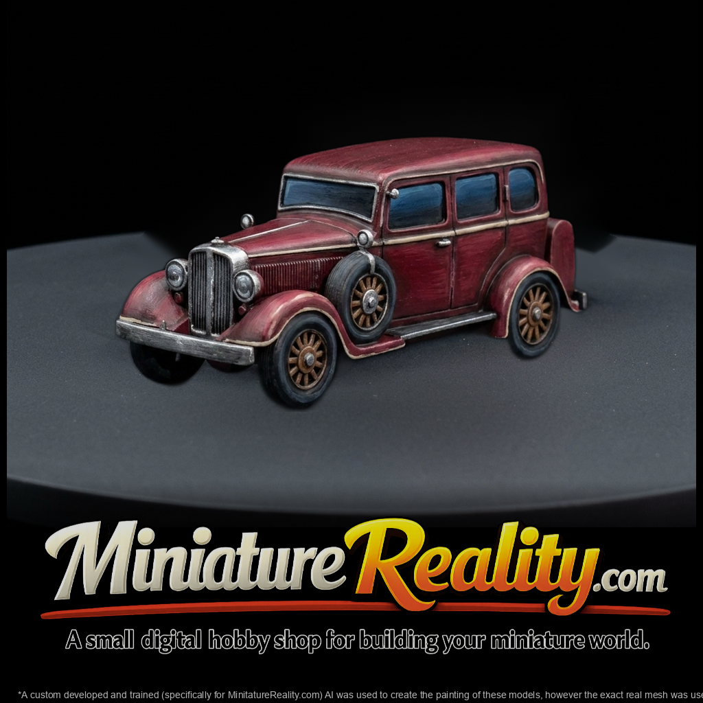 Retro 1950s Sedan for HO Layouts — Diorama Car (1:87)