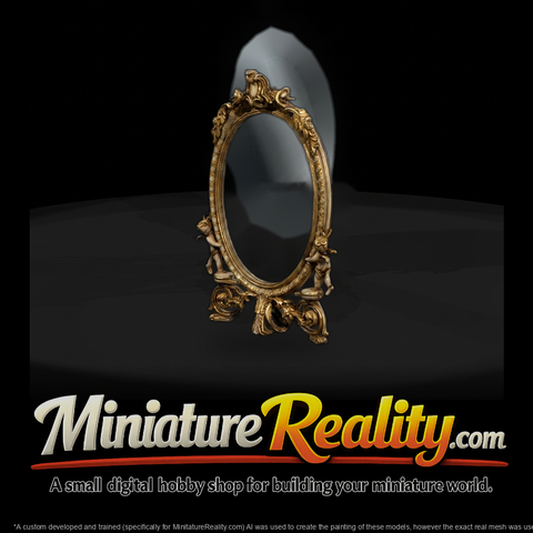 Rococo Cherub Oval Vanity Mirror — Tabletop Pro
