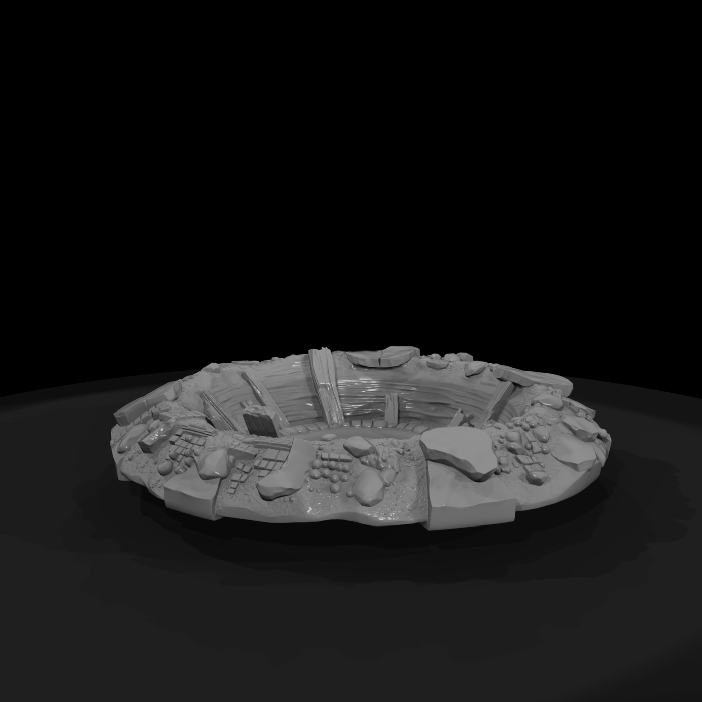 Ruined Road Crater Terrain Wargame Diorama