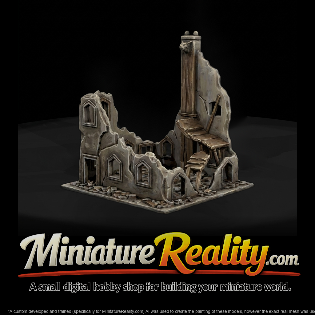 Ruined townhouse for railways and war