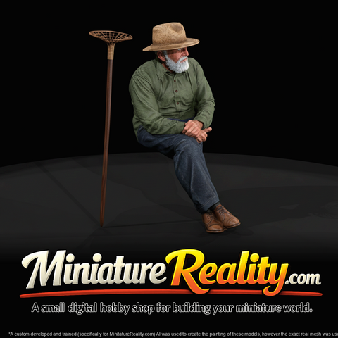 Rural Farmers sitting man 3d m