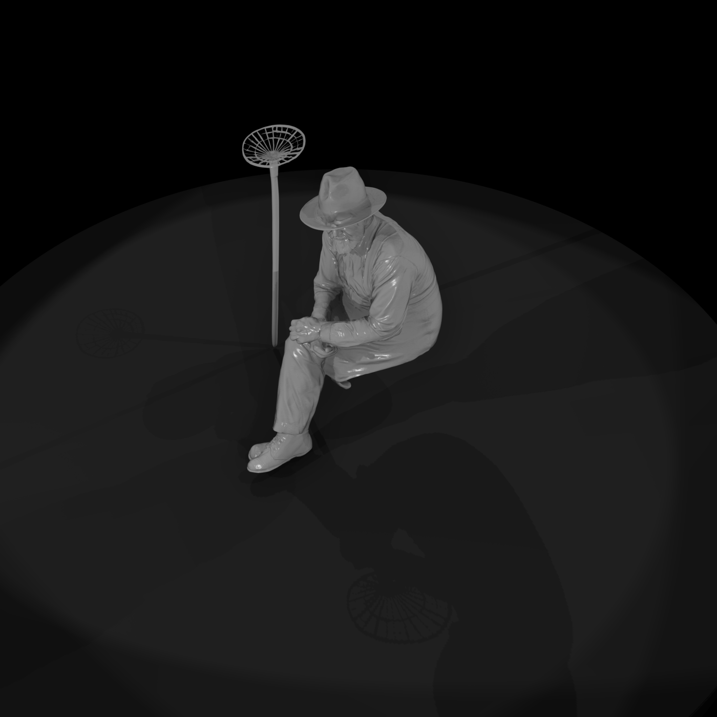 Rural Farmers sitting man 3d m