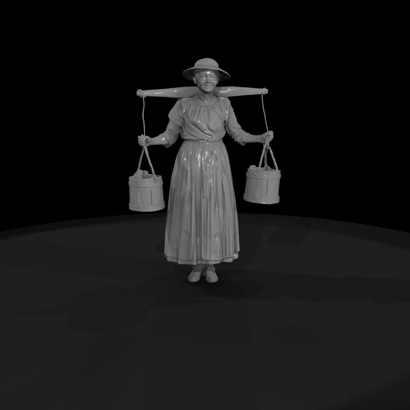 Rural Farmers water carrier 3d