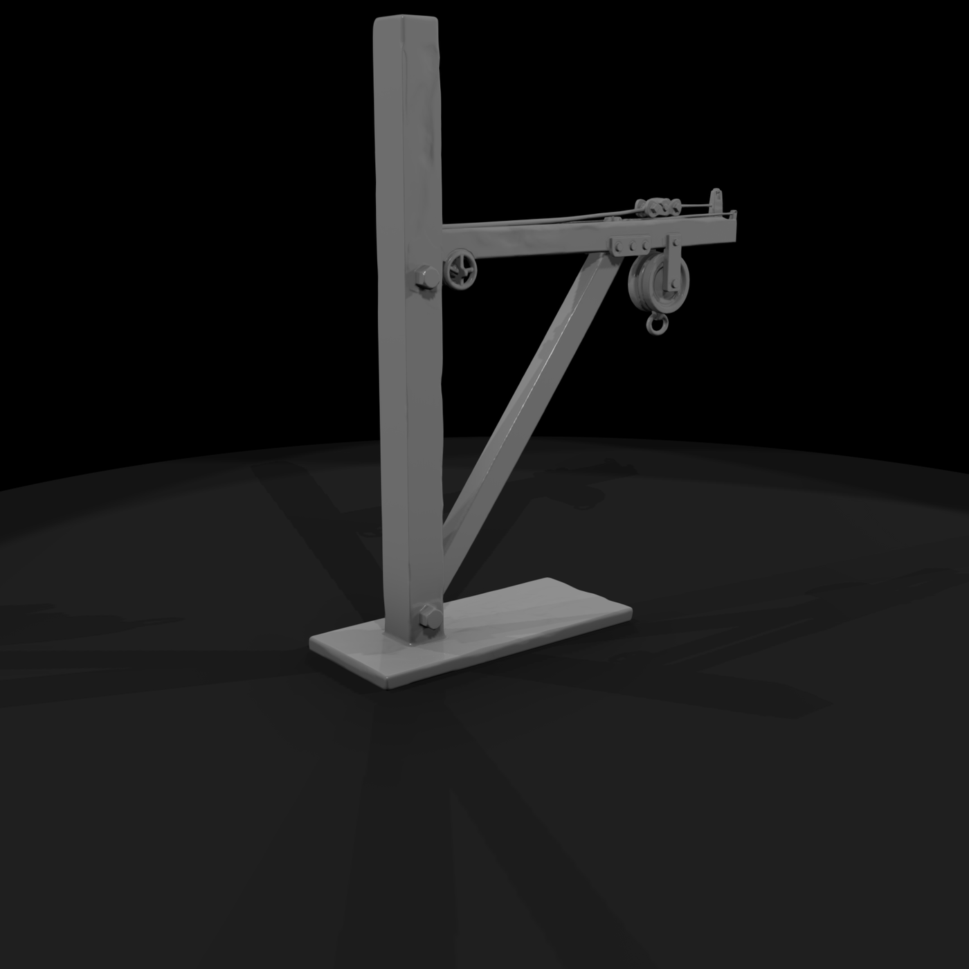 Rustic Pulley Jib Crane for Dioramas