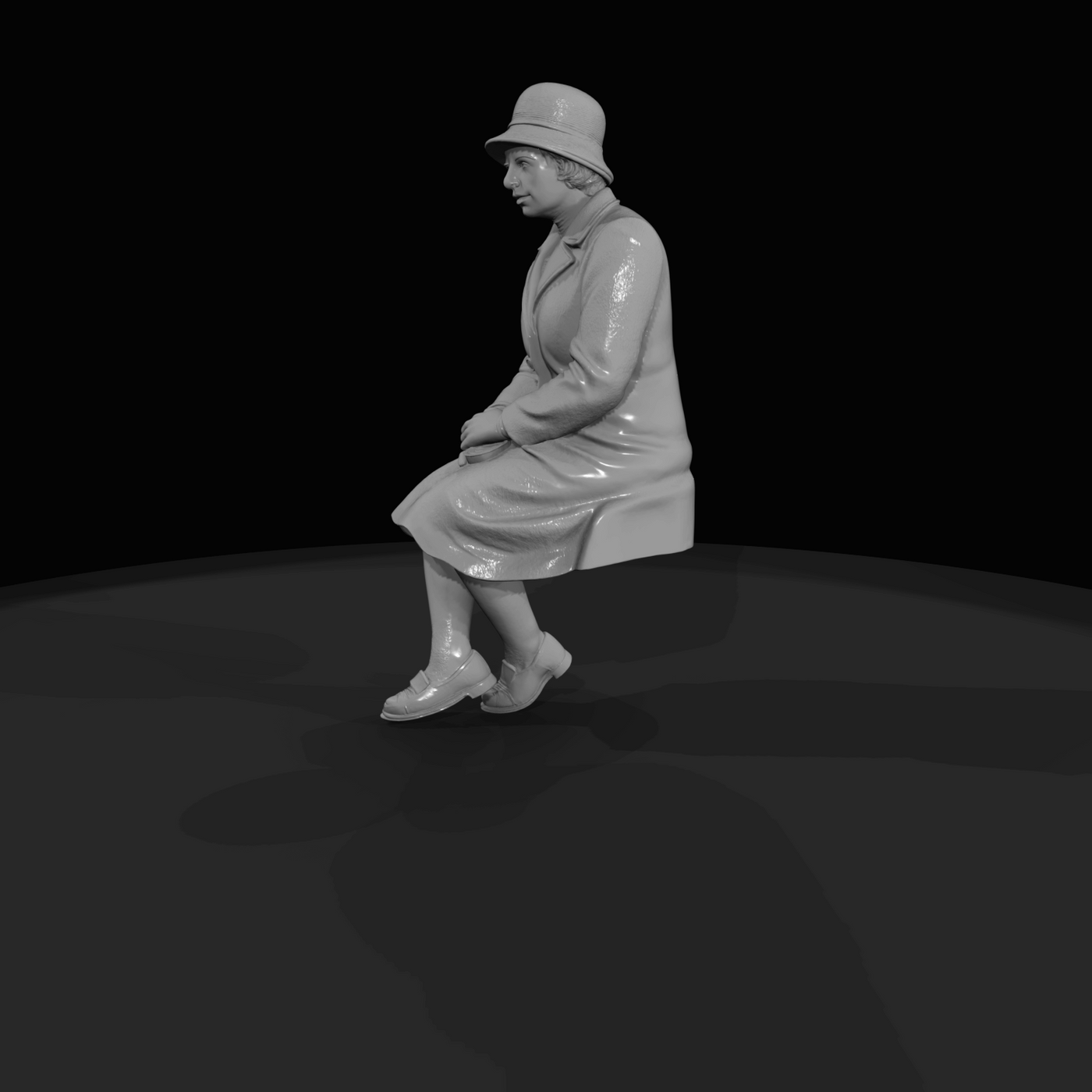 Seated Passenger Figure (1920s) — Woman