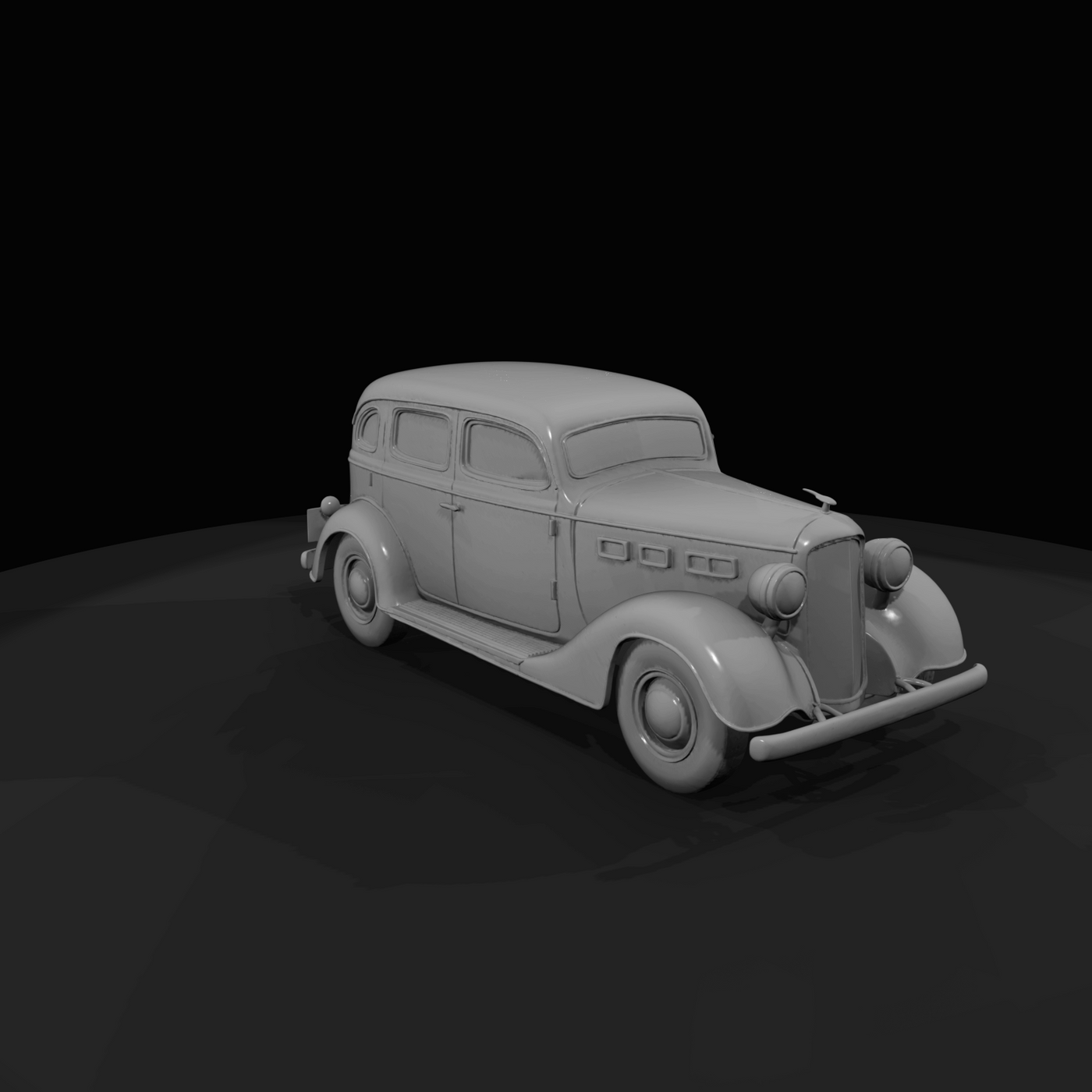 Automobile (likely 1930s-style four-door sedan)