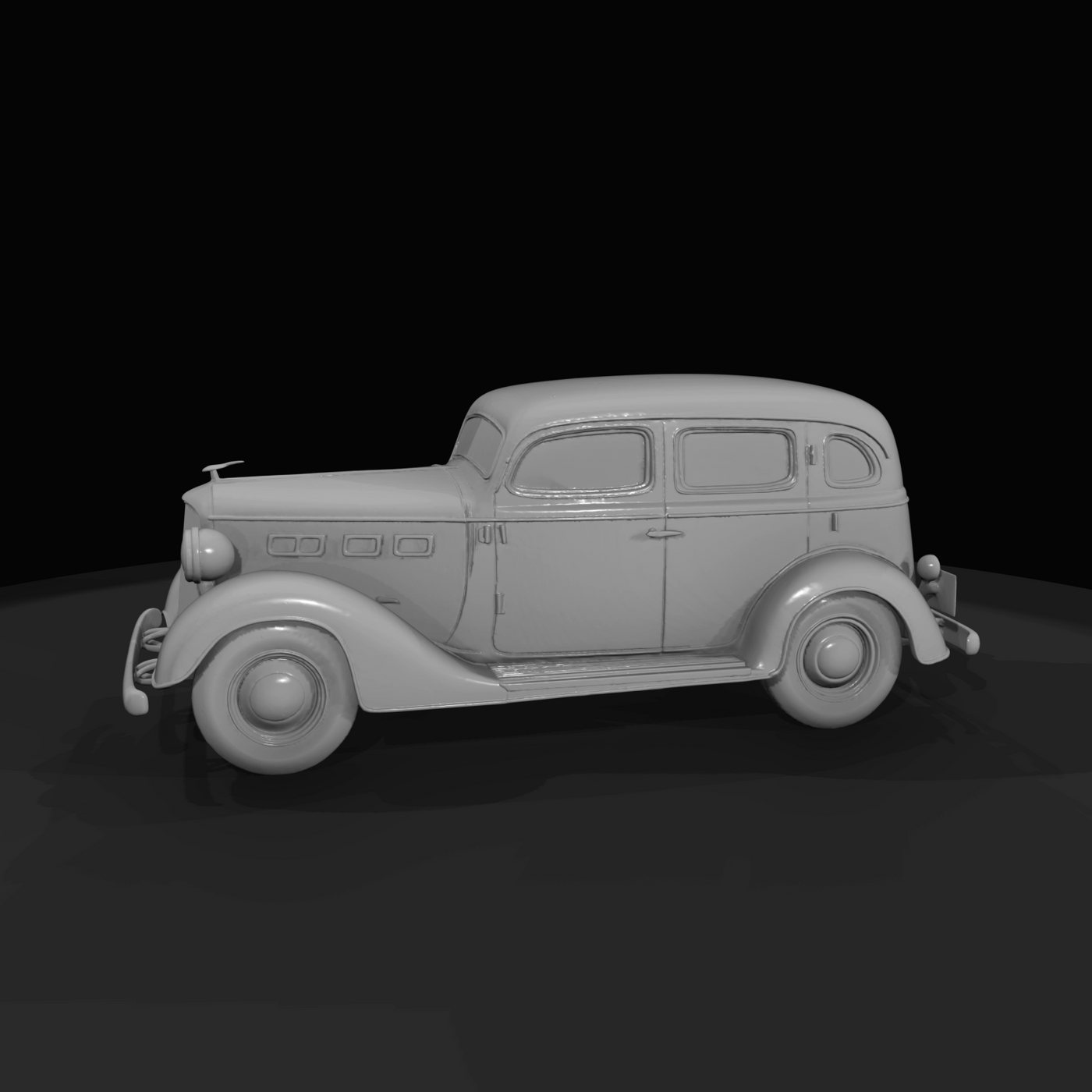 Automobile (likely 1930s-style four-door sedan)
