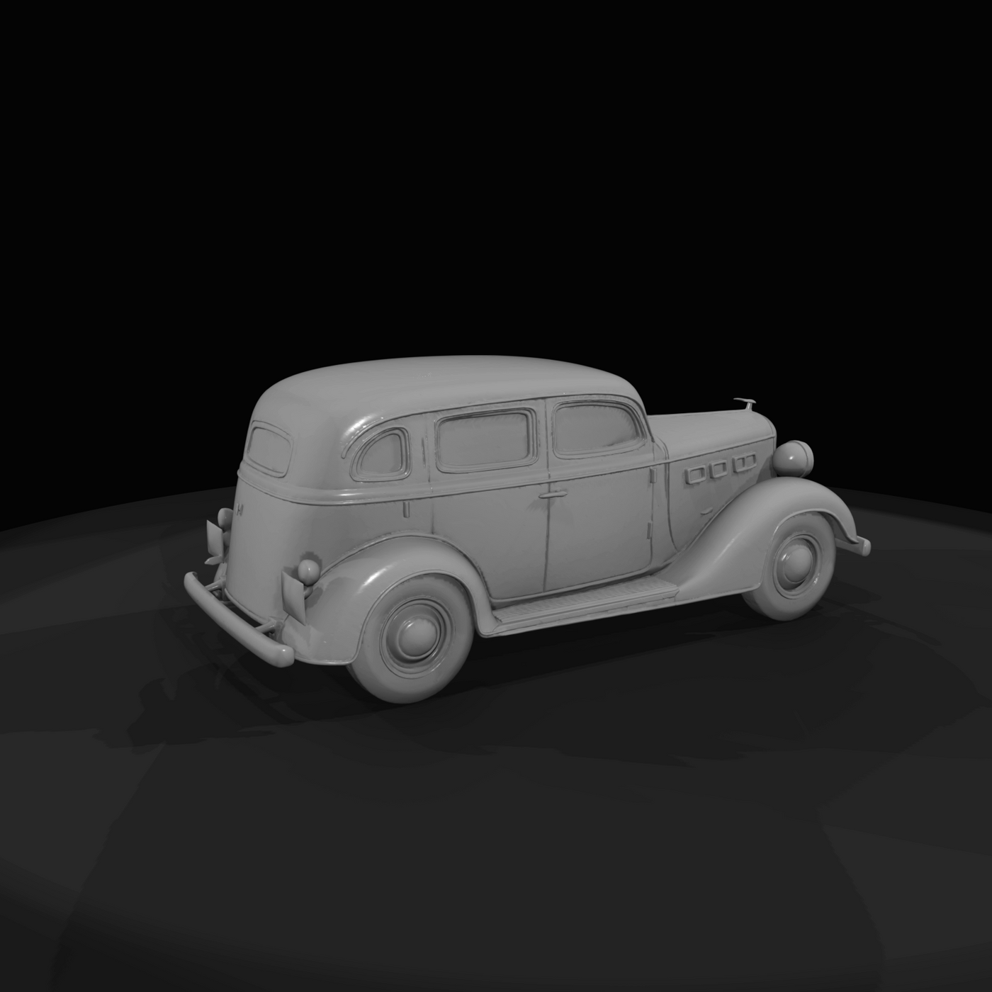 Automobile (likely 1930s-style four-door sedan)