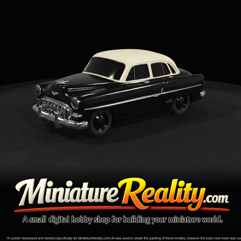 generic early-1950s American full-size sedan (Chevrolet/Oldsmobile style cues)