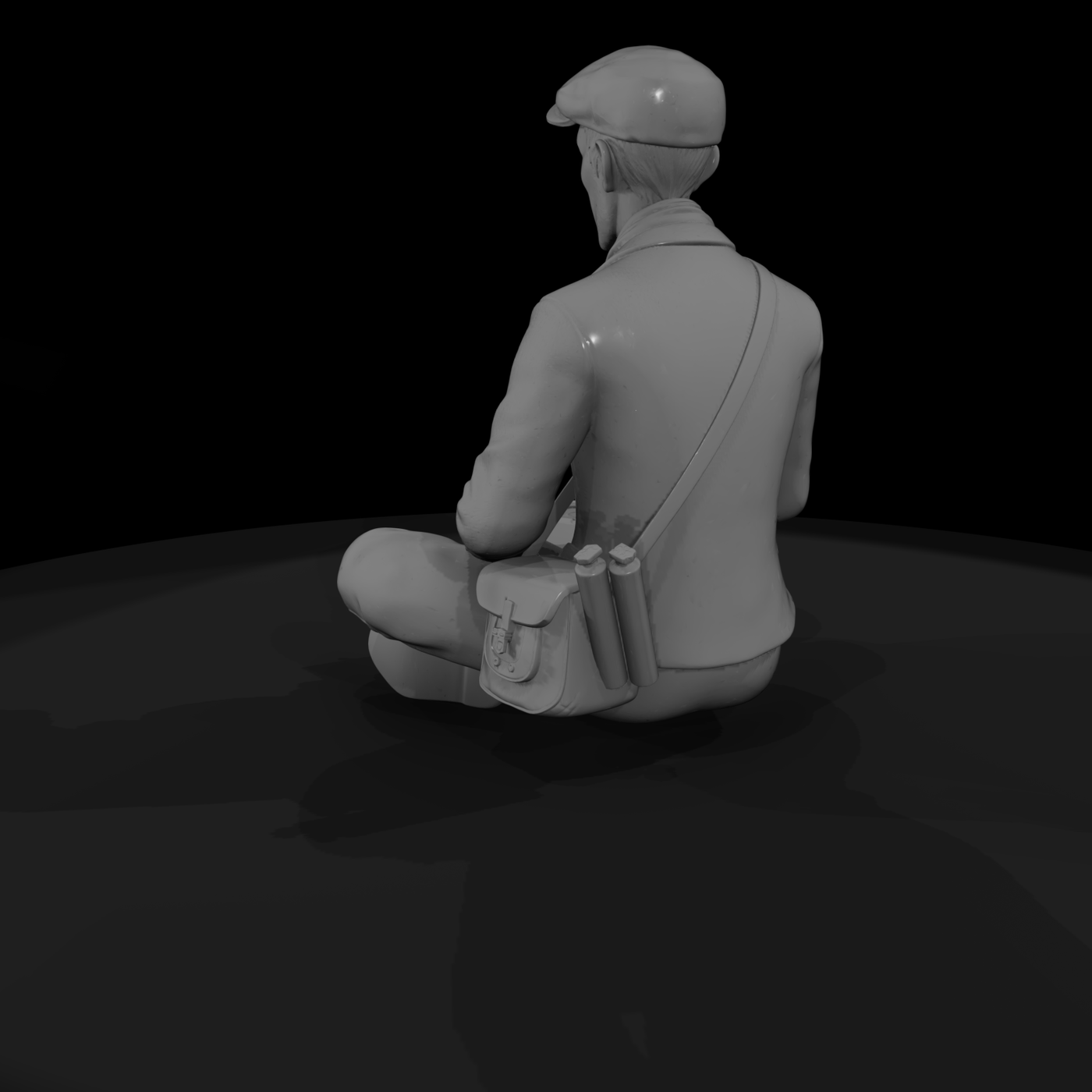 Seated Sketching Artist Figure for Dioramas