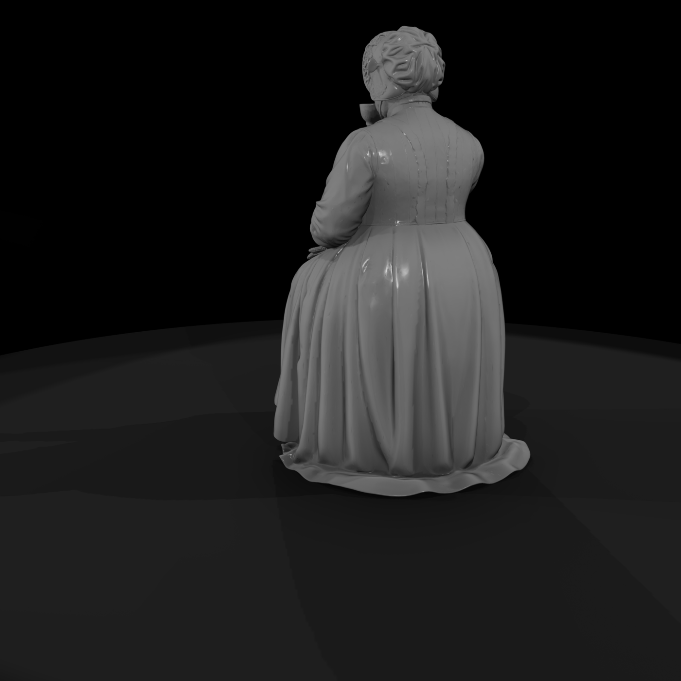 Seated Victorian Lady Drinking Tea Figure for Diorama 1:8