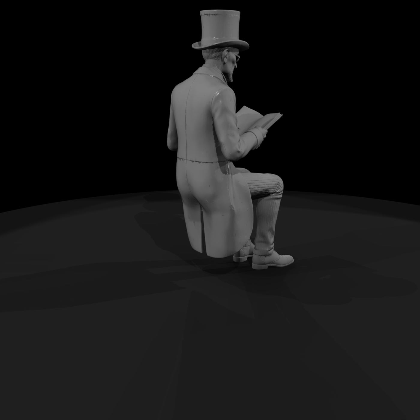 Seated Victorian gentleman figure for diorama
