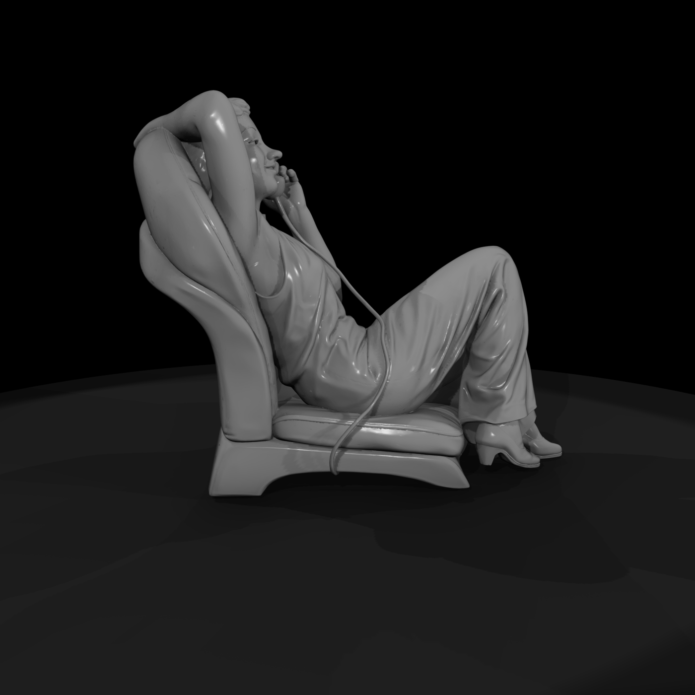 Seated Woman With Telephone