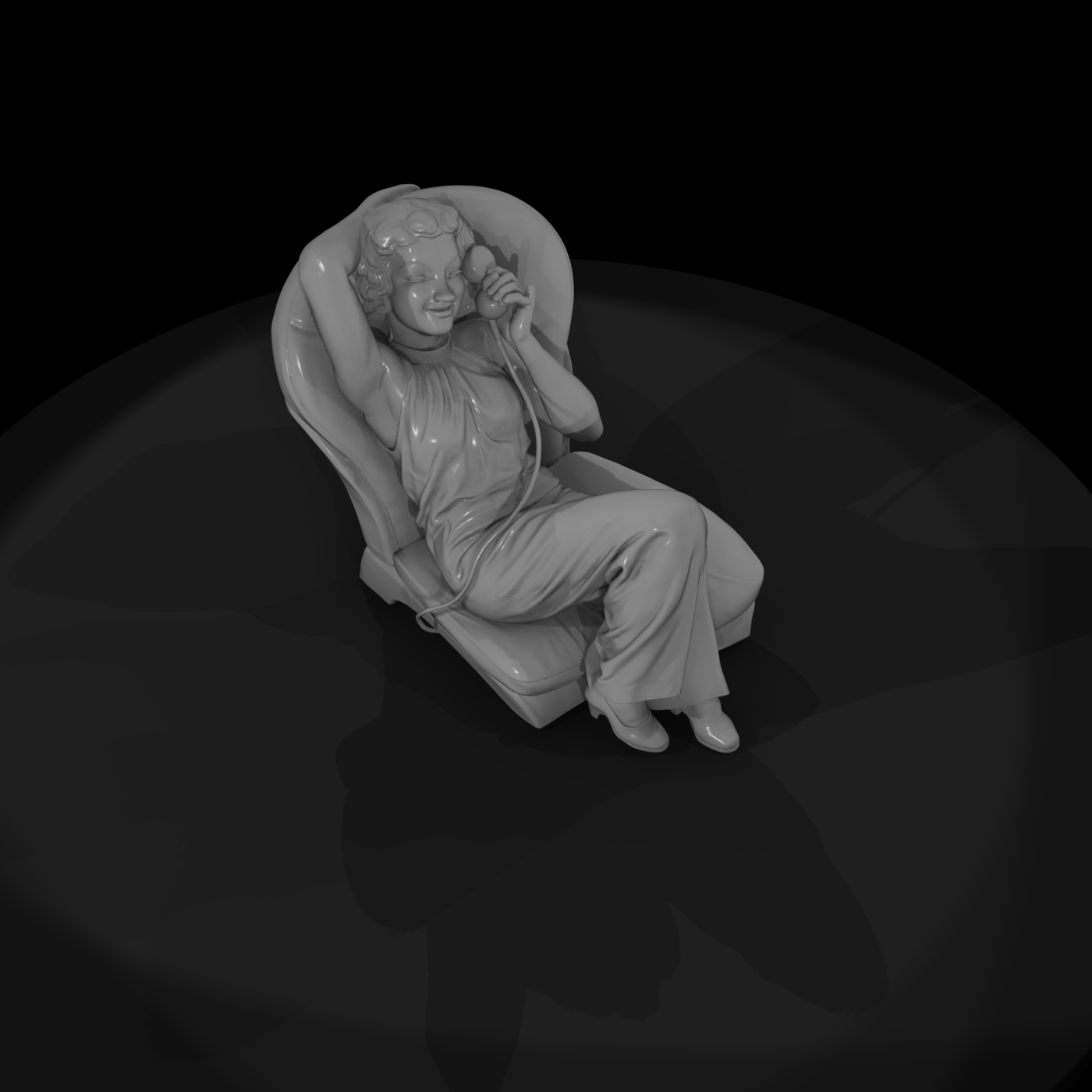 Seated Woman With Telephone