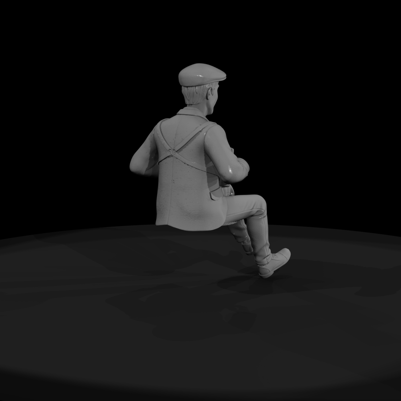 Seated accordion player for dioramas