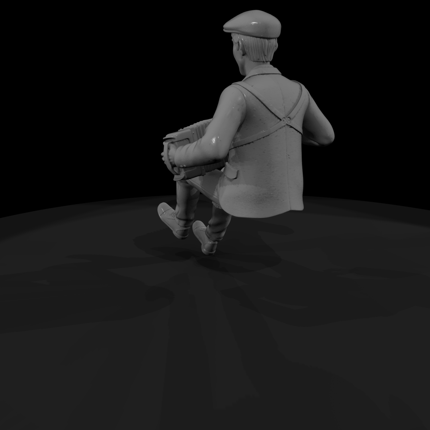 Seated accordion player for dioramas