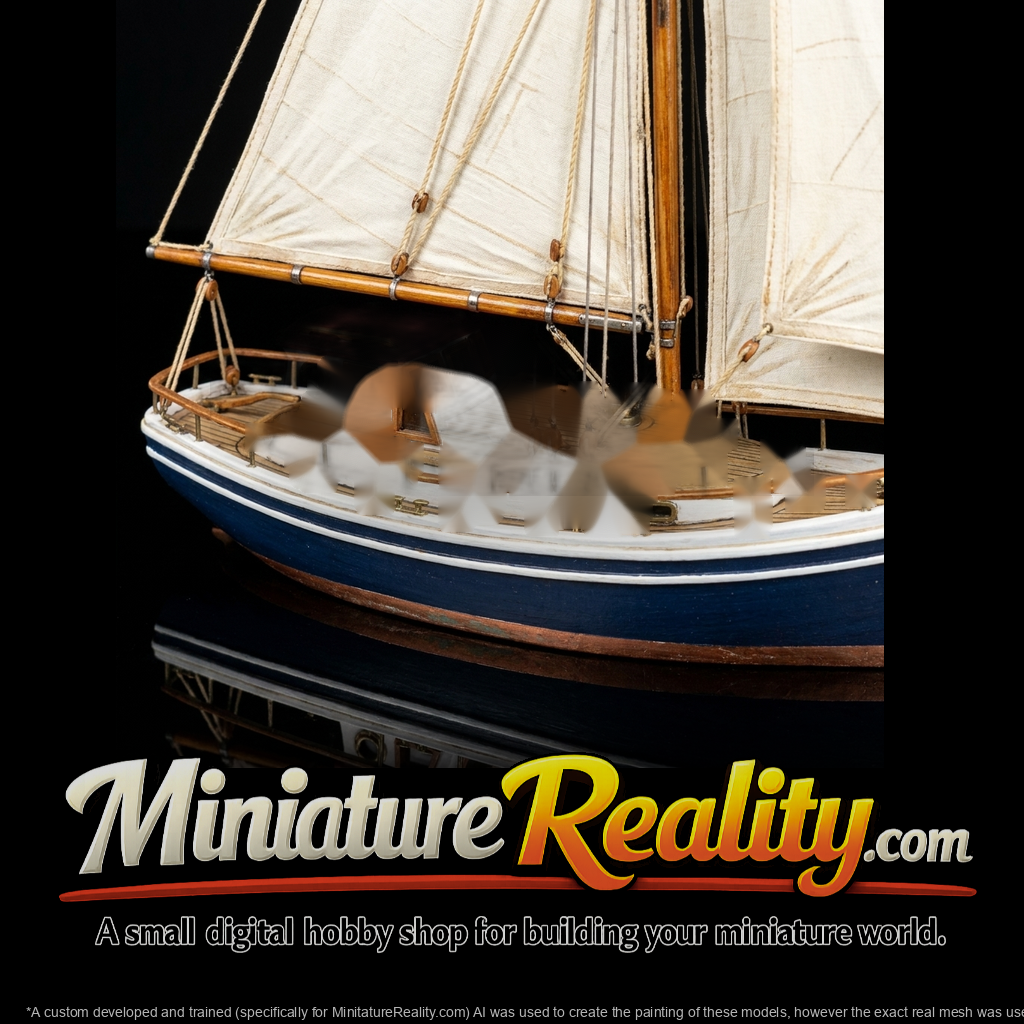 Sloop Cabin Sailboat — Diorama Yacht Prop