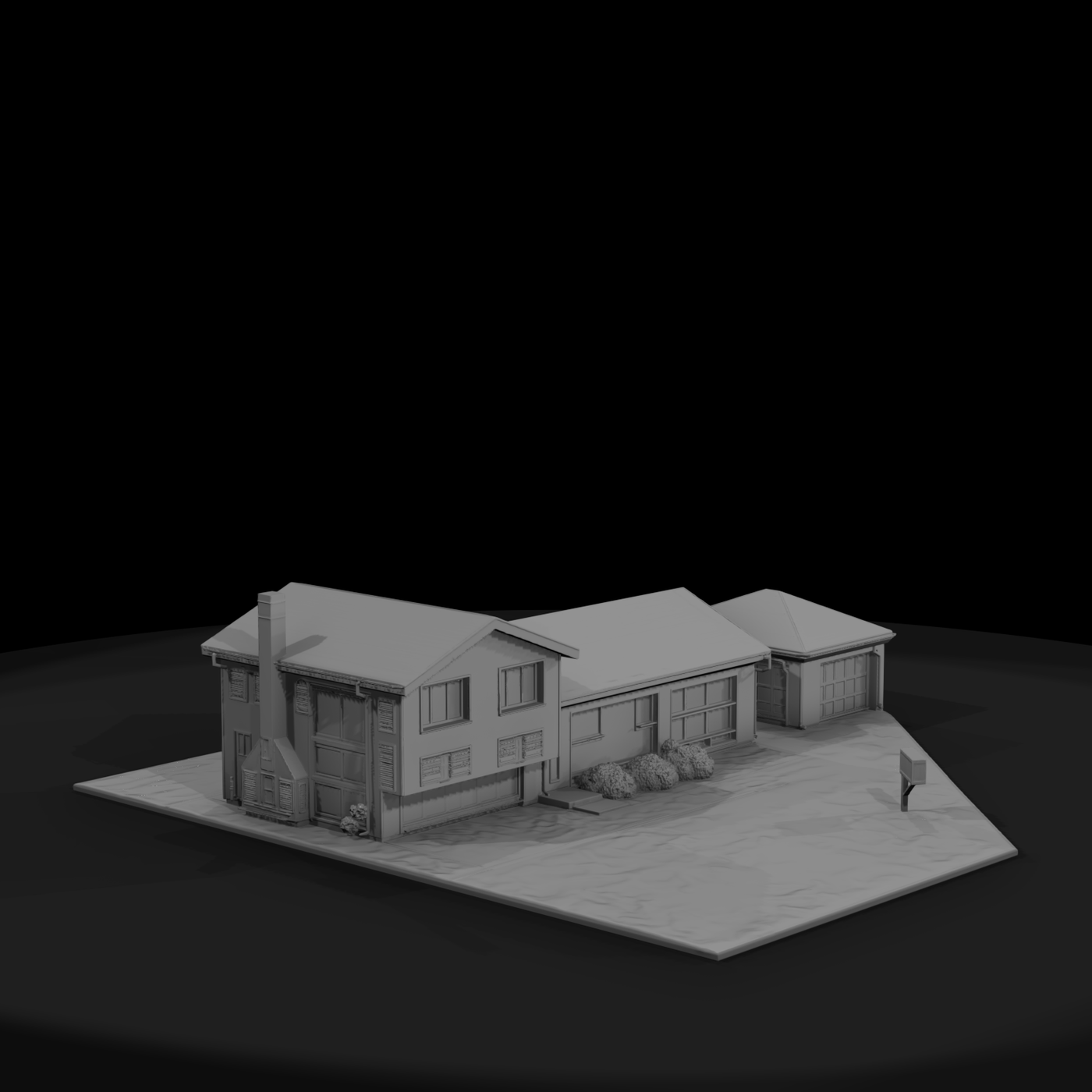 Split-Level Suburban House for Dioramas HO (1:87)