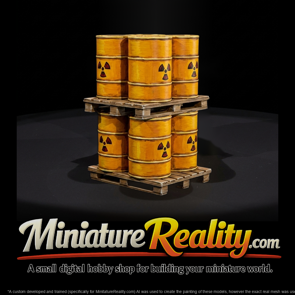 Stacked Industrial Barrels on Pallets
