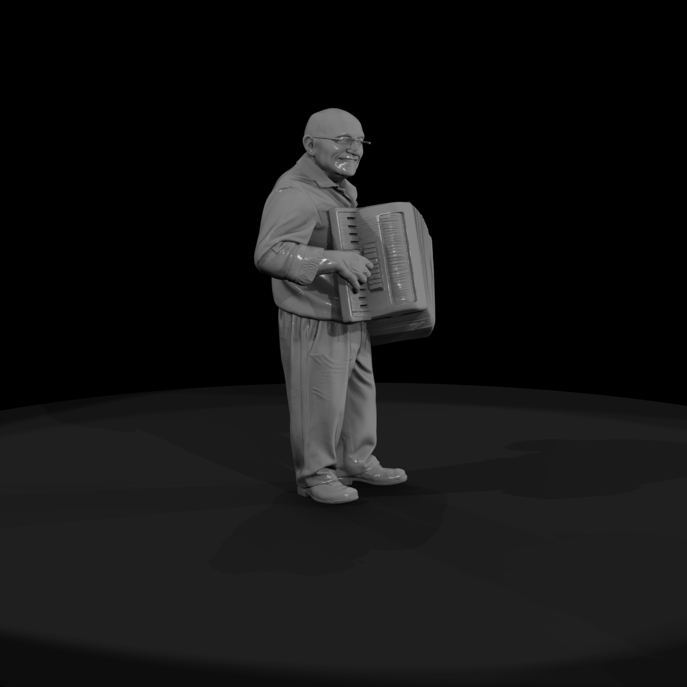 Standing Accordion Player — Figure for Dioramas