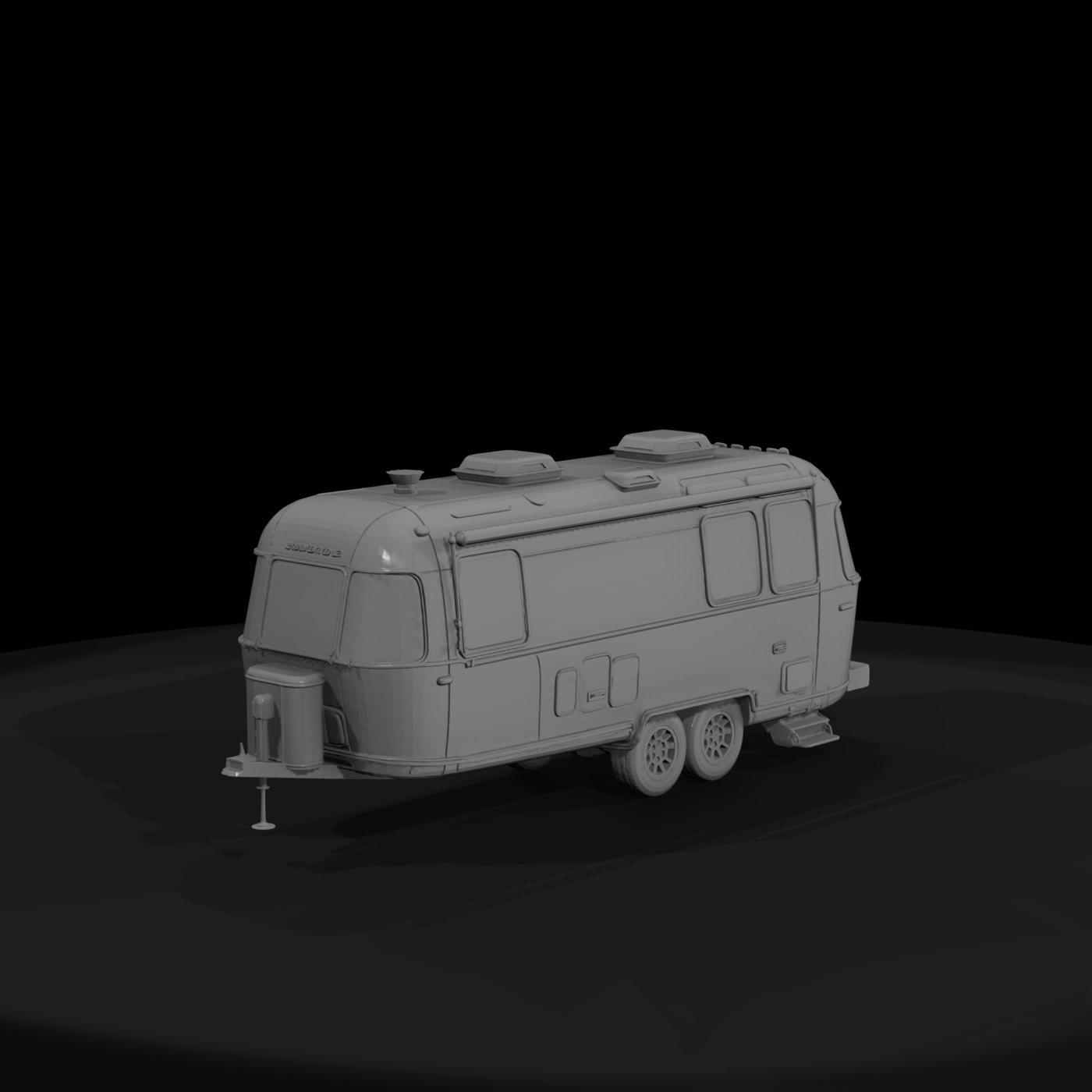 Streamlined Travel Trailer for Dioramas