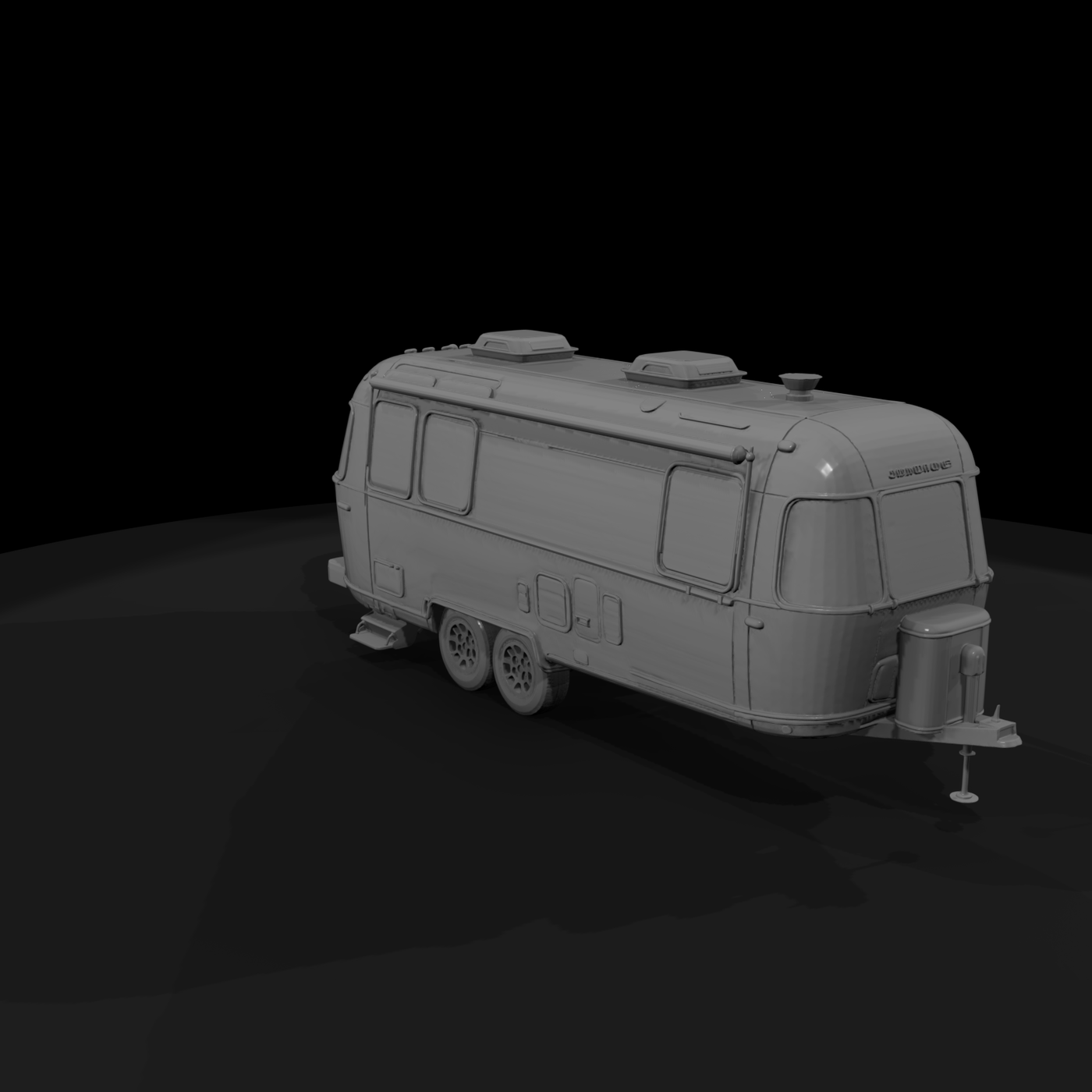 Streamlined Travel Trailer for Dioramas
