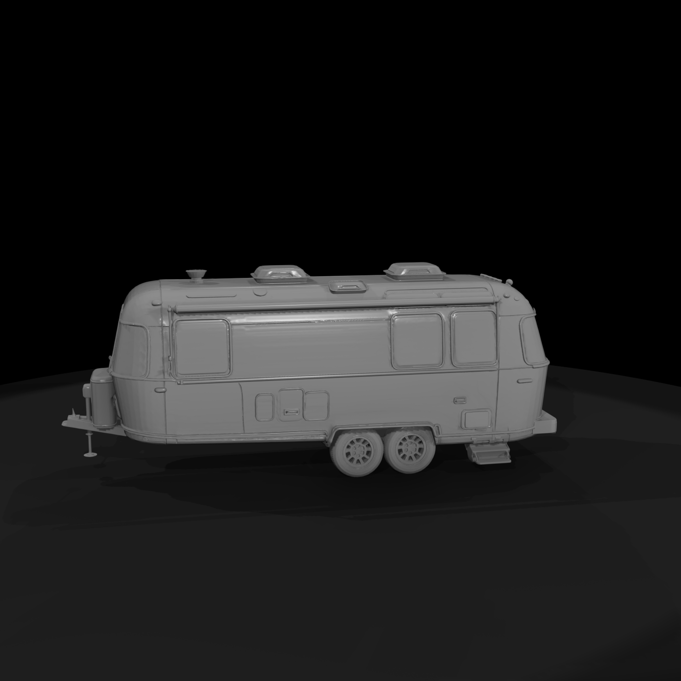 Streamlined Travel Trailer for Dioramas