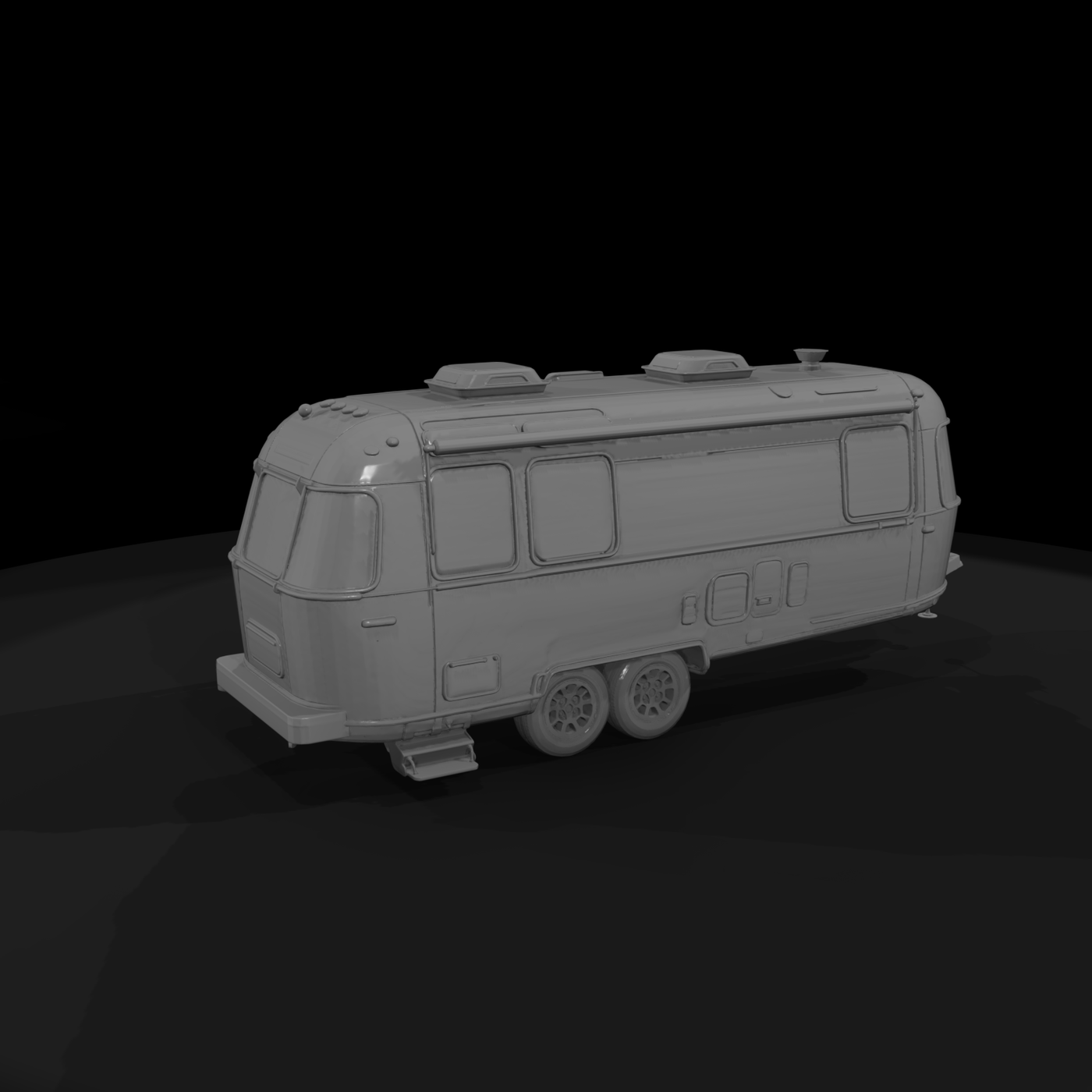 Streamlined Travel Trailer for Dioramas