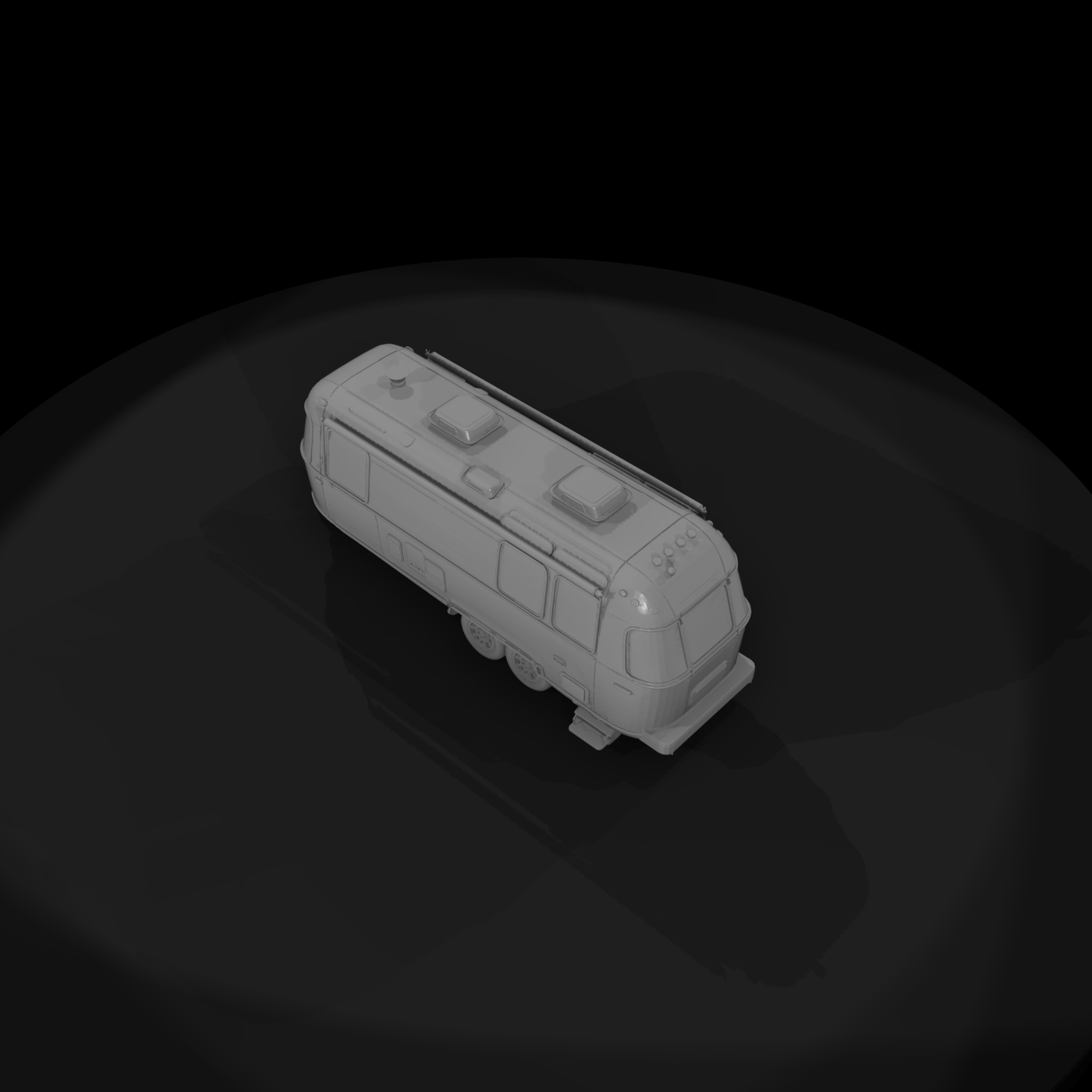 Streamlined Travel Trailer for Dioramas