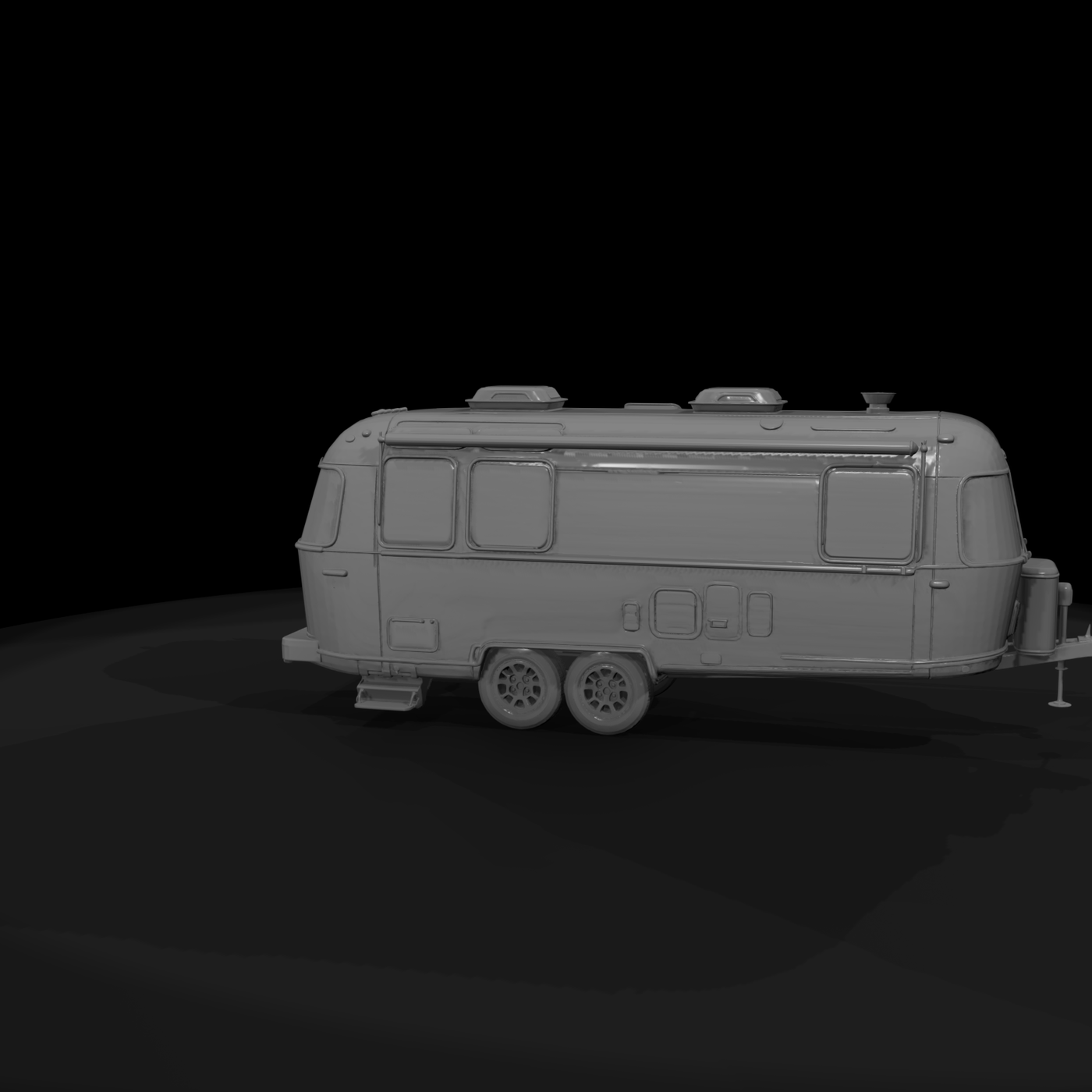 Streamlined Travel Trailer for Dioramas
