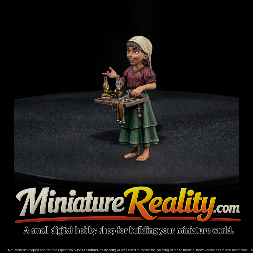 Street Vendor Girl Figure