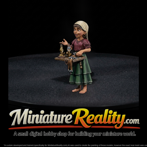 Street Vendor Girl Figure
