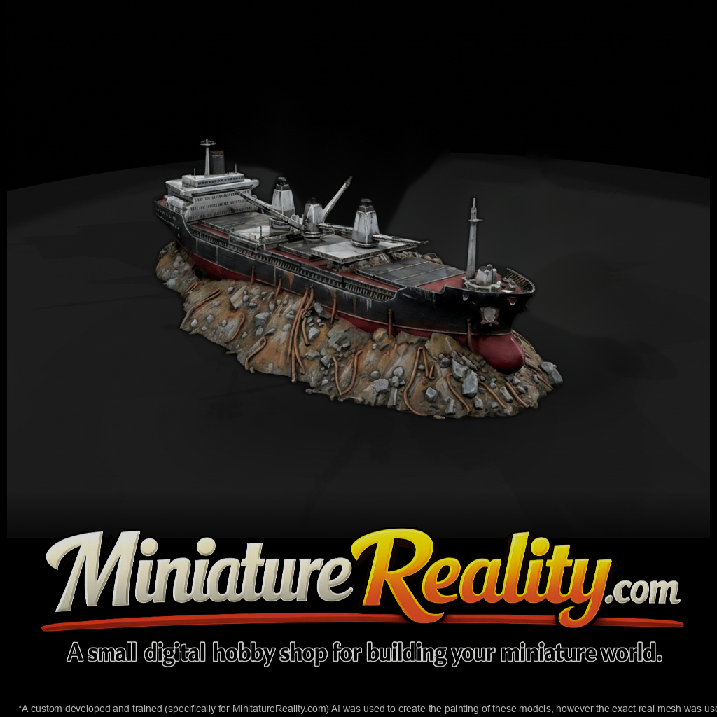 Stylized Beached Cargo Ship