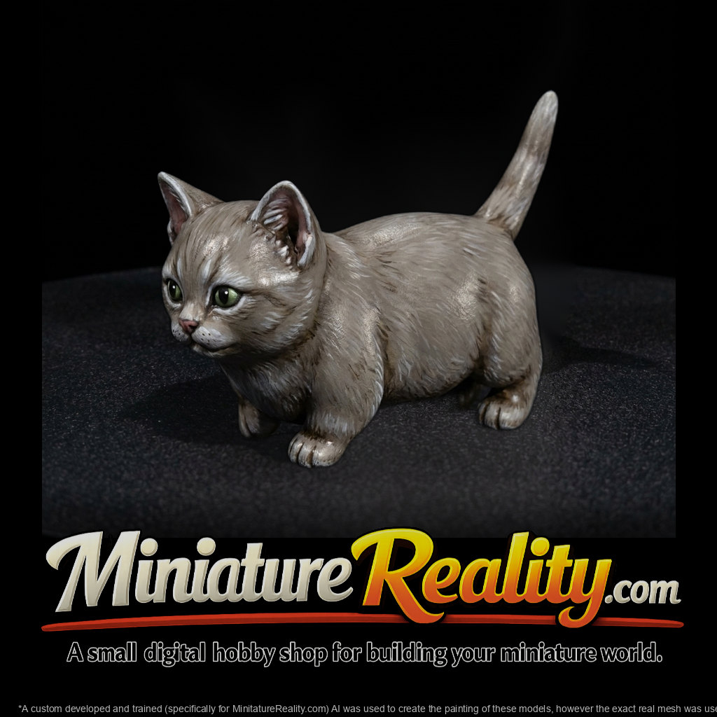 Stylized Chubby Kitten Sculpture