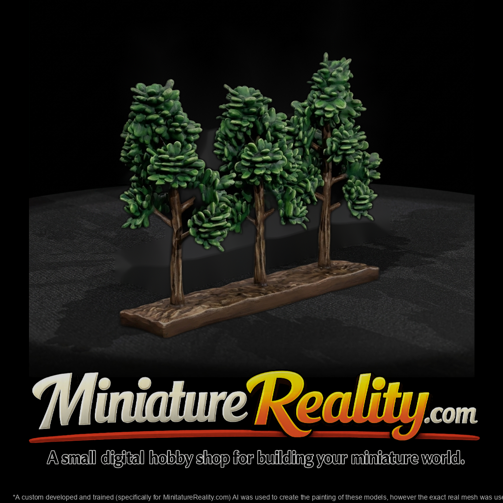Stylized Tree Sprue — 4 Trees on Base