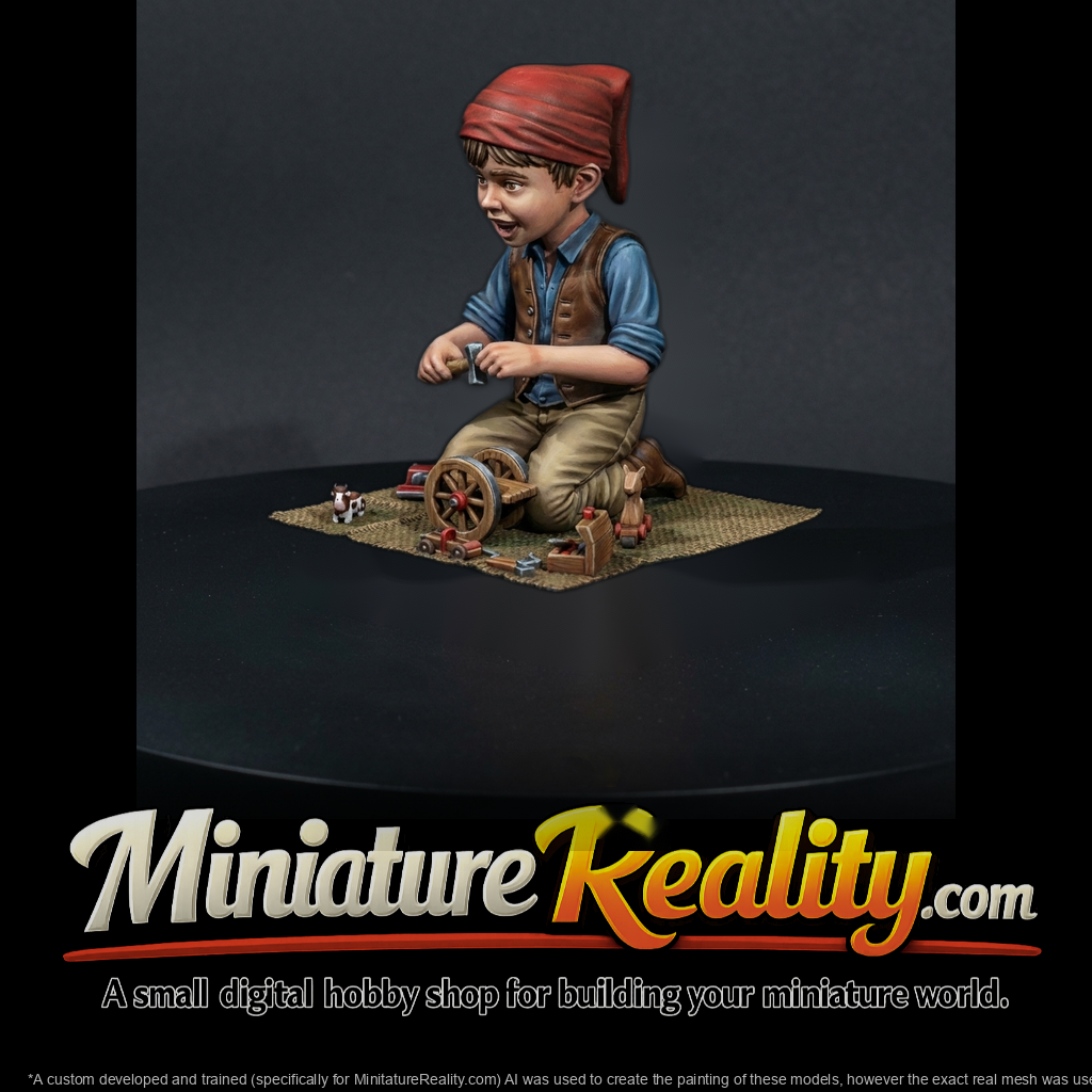 Stylized Farm Boy on Scenic Base & Layo