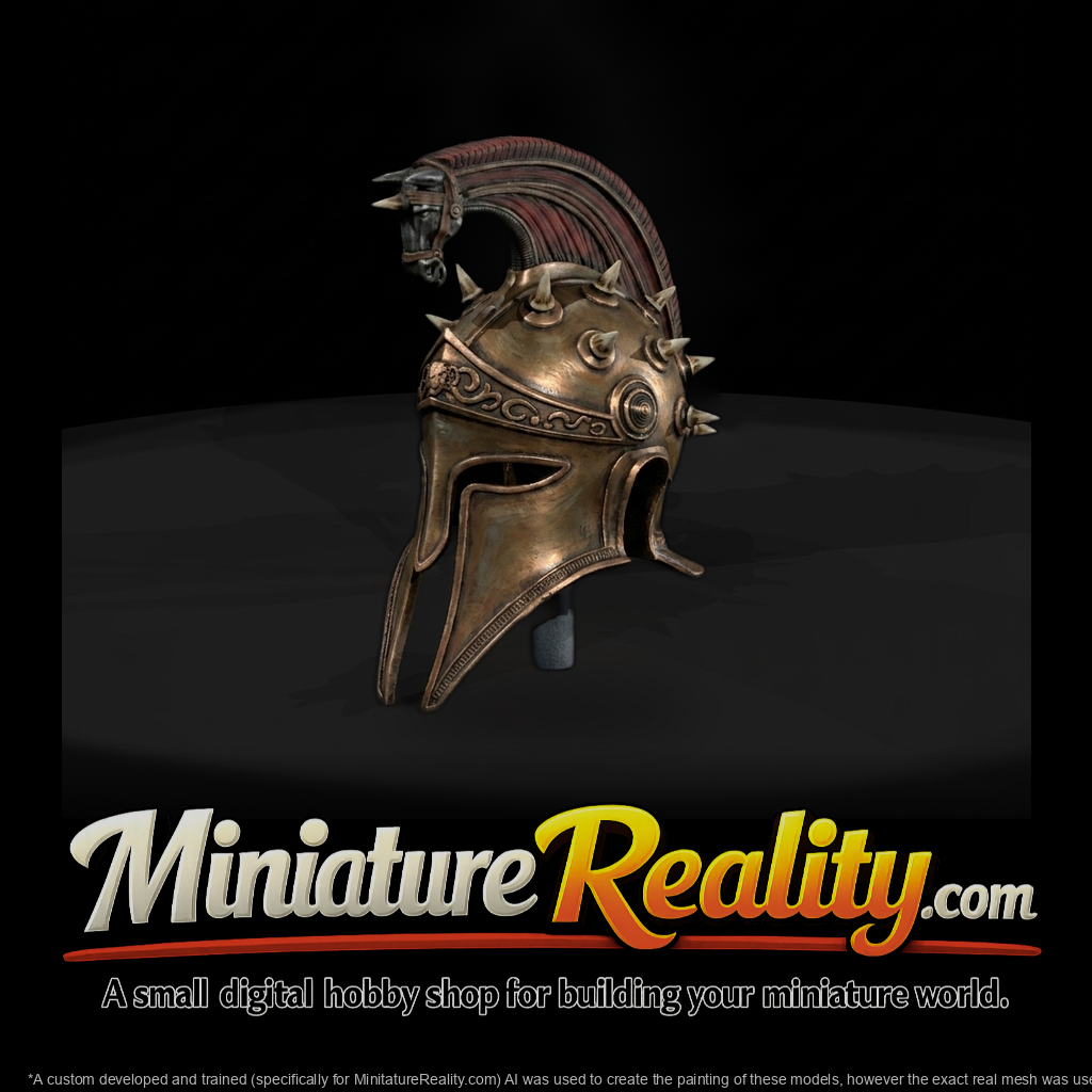 Stylized Hoplite Helmet with Horse Crest
