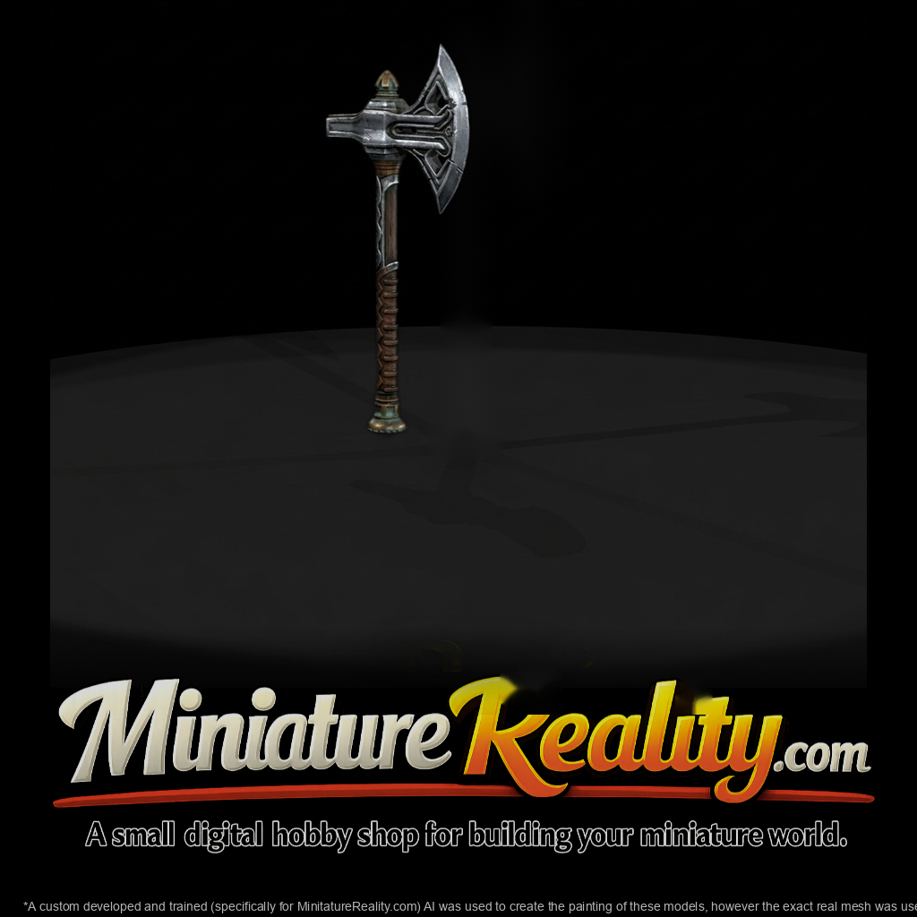 Stylized Medieval Fantasy Battle Axe & Tabletop